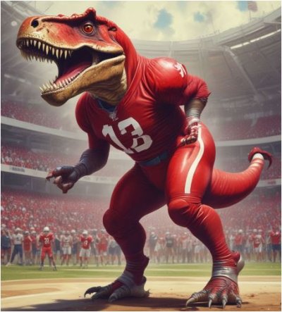 T. Rex as football Cardinal.JPG